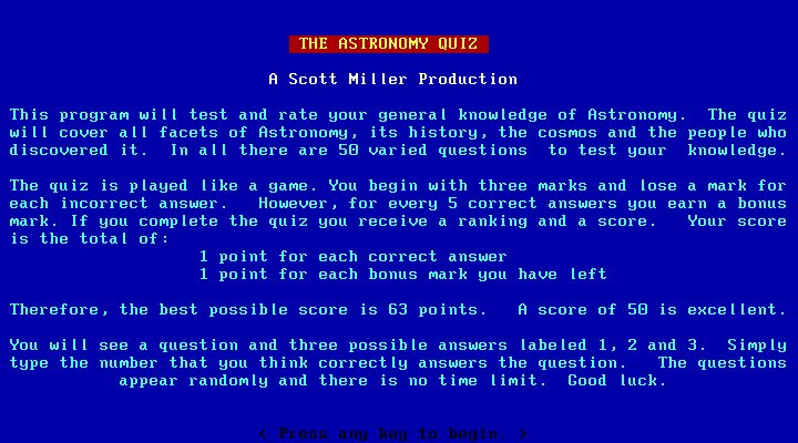 The Astronomy Quiz The Astronomy Quiz