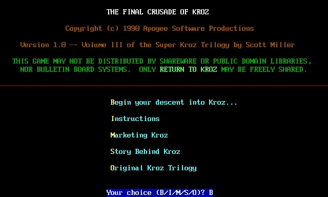 The Final Crusade of Kroz