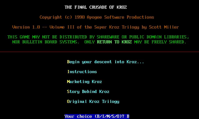 The Final Crusade of Kroz The Final Crusade of Kroz