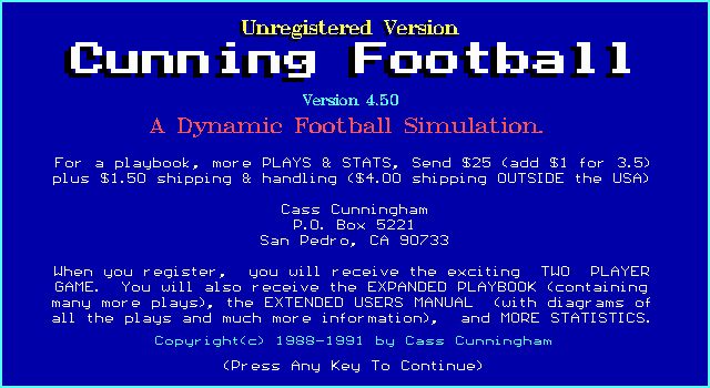 Cunning Football Cunning Football
