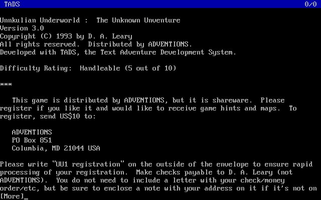 Unnkulian Underworld : The Unknown Unventure