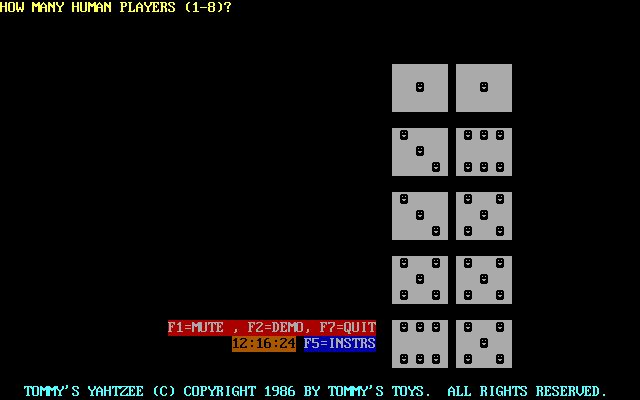 Tommy's Yahtzee Tommy's Yahtzee