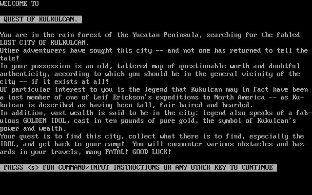 Quest of Kukulcan Quest of Kukulcan