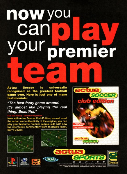 Actua Soccer: Club Edition Actua Soccer: Club Edition