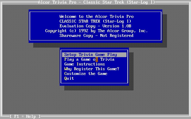 The Alcor Trivia Pro Classic Star Trek (Star-Log I) The Alcor Trivia Pro Classic Star Trek (Star-Log I)