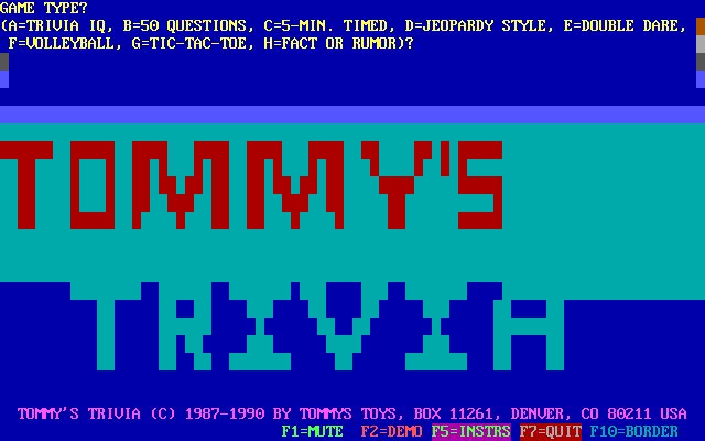 Tommy's Trivia