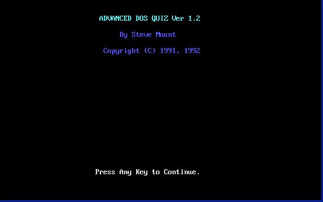 Advanced DOS Quiz Advanced DOS Quiz
