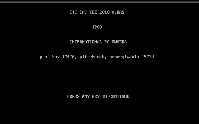 Tic Tac Toe (1982)