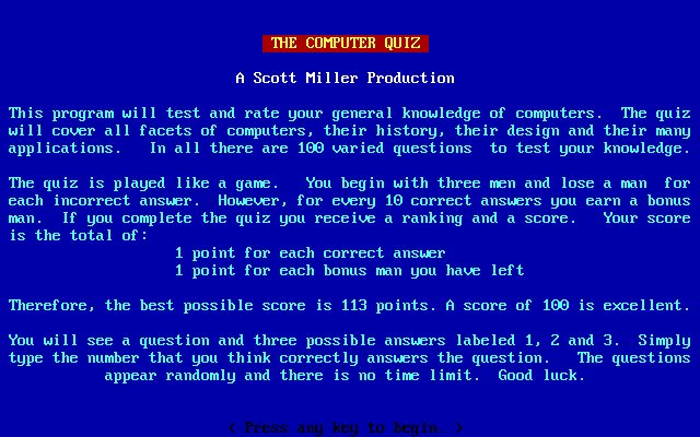 The Computer Quiz