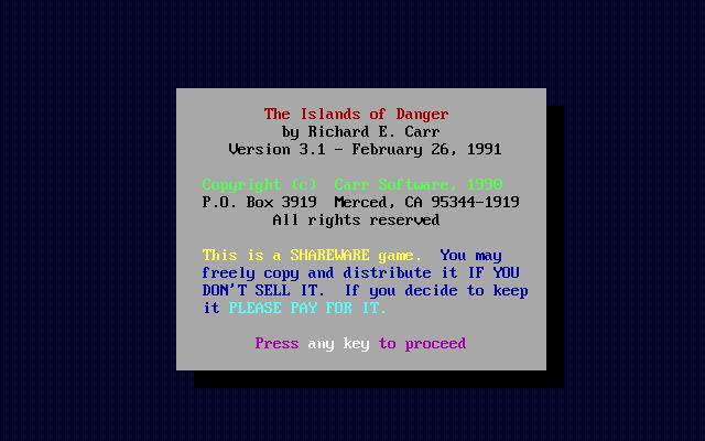 Islands of Danger! Islands of Danger!