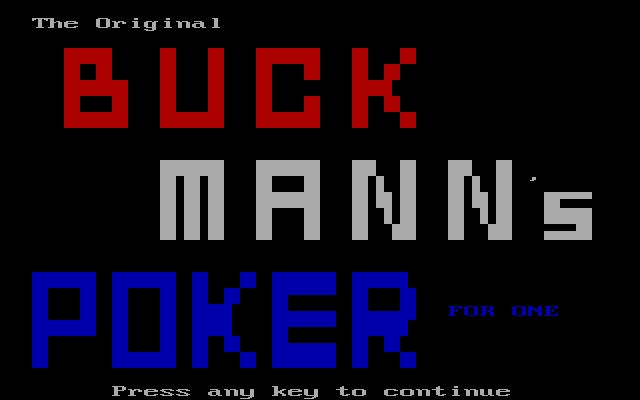 The Original Buck Mann's Poker for One