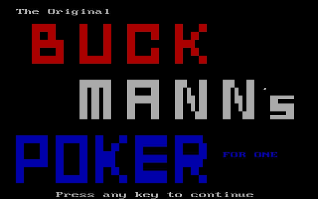 The Original Buck Mann's Poker for One The Original Buck Mann's Poker for One