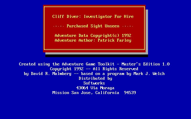 Cliff Diver 2: Purchased Sight Unseen Cliff Diver 2: Purchased Sight Unseen