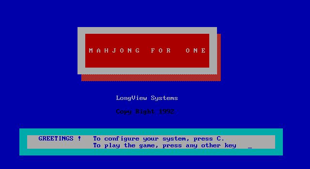 Mahjong for One Mahjong for One