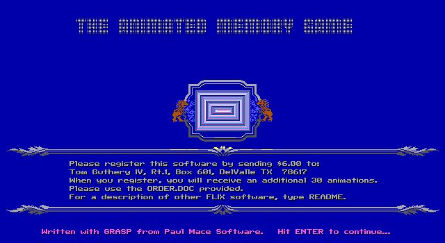 The Animated Memory Game