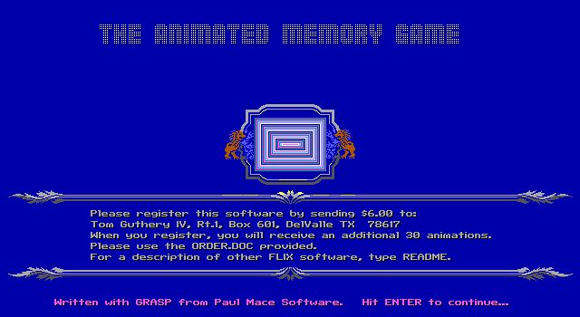 The Animated Memory Game The Animated Memory Game