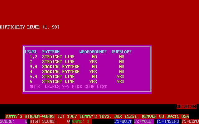 Tommy's Hidden Word Tommy's Hidden Word
