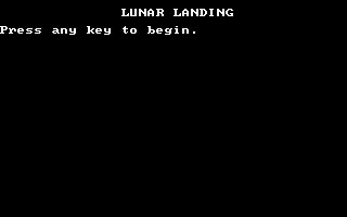 Lunar Landing Lunar Landing