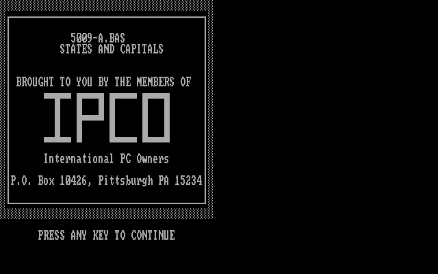 States and Capitals (1983) States and Capitals (1983)