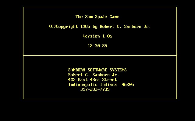 The Sam Spade Game The Sam Spade Game