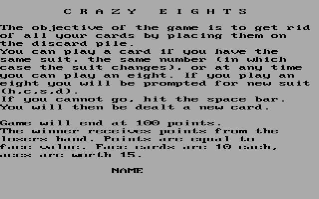 Crazy Eights (1984) Crazy Eights (1984)