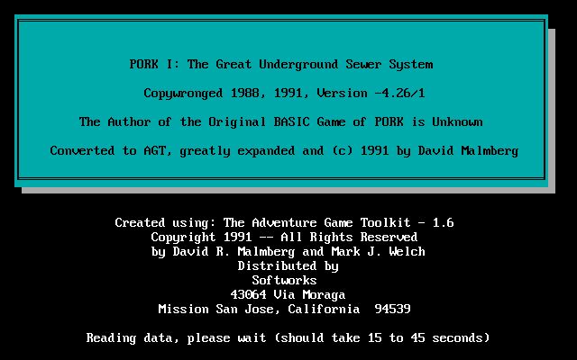 Pork 1: The Great Underground Sewer System Pork 1: The Great Underground Sewer System