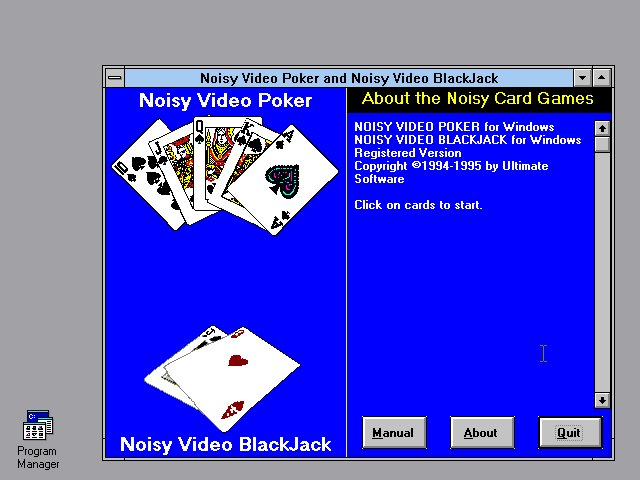 Noisy Video Poker and Blackjack