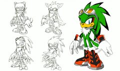 Sonic Riders: Early Jet The Hawk Concept Art.